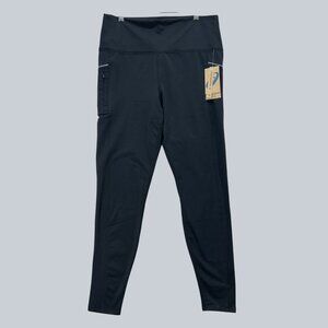 ASICS Cold Weather Athletic Leggings Black High Rise Womens Size L